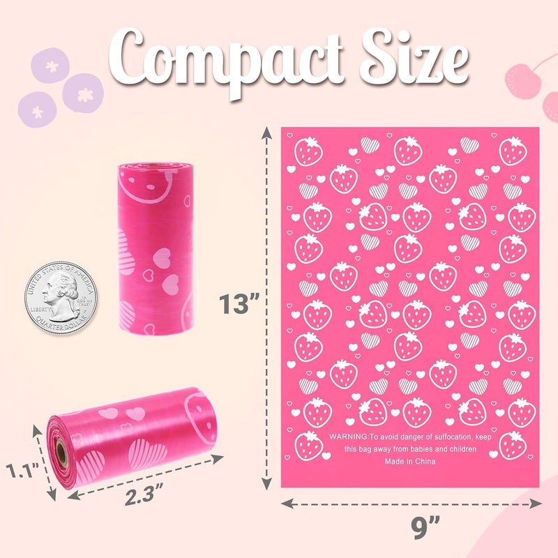 Eyryfui Sanitary Napkin Disposal Bags with Dispenser Feminine Hygiene Disposal Bags for Tampons Trash Bag, Personal Care Sanitary Bag for Women Privacy Handling (Pink) - Image 2